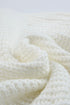 Hollow-Out Puffy Sleeve Drop Shoulder Round Neck Knit Pullover Sweater